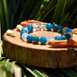 Bracelet Clarté & Communication - Apatite et Cristal de Roche