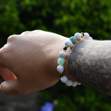 Bracelet Harmonie Zen - Howlite, Amazonite et Bois de Santal