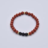 Bracelet Force & Stabilité - Jaspe Rouge et Onyx Noir