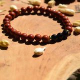 Bracelet Force & Stabilité - Jaspe Rouge et Onyx Noir