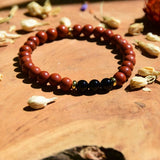 Bracelet Force & Stabilité - Jaspe Rouge et Onyx Noir