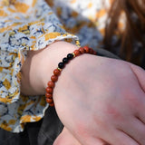 Bracelet Force & Stabilité - Jaspe Rouge et Onyx Noir