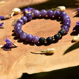 Bracelet Regard Intérieur - Lépidolite et Pierre de Lave