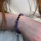Bracelet Regard Intérieur - Lépidolite et Pierre de Lave