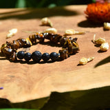Bracelet Confiance & Assurance - Œil de Tigre et Pierre de Lave