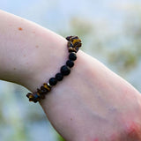 Bracelet Confiance & Assurance - Œil de Tigre et Pierre de Lave