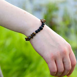 Bracelet Confiance & Assurance - Œil de Tigre et Pierre de Lave