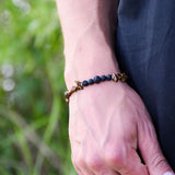 Bracelet Confiance & Assurance - Œil de Tigre et Pierre de Lave