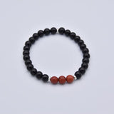 Bracelet Stabilité & Force - Onyx Noir & Jaspe Rouge