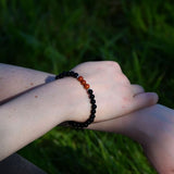 Bracelet Stabilité & Force - Onyx Noir & Jaspe Rouge