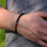 Bracelet Stabilité & Force - Onyx Noir & Jaspe Rouge
