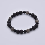 Bracelet Intuition & Ancrage - Onyx noir, Labradorite et Pierre de Lave