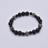 Bracelet Intuition & Ancrage - Onyx noir, Labradorite et Pierre de Lave