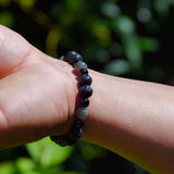 Bracelet Intuition & Ancrage - Onyx noir, Labradorite et Pierre de Lave