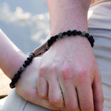 Bracelet Intuition & Ancrage - Onyx noir, Labradorite et Pierre de Lave