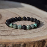Bracelet Talisman & Chance - Turquoise Africaine et Pierre de Lave