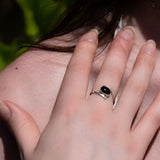 Bague croisée en Onyx noir
