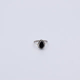 Bague en Onyx noir goutte ornée