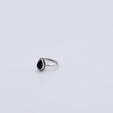 Bague en Onyx noir goutte ornée