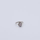 Bague en Quartz rose goutte ornée