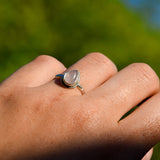 Bague en Quartz rose goutte ornée