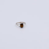 Bague en Œil de tigre rectangle