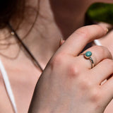 Bague en Amazonite ovale simple