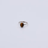 Bague en Oeil de tigre ovale simple