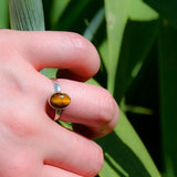 Bague en Oeil de tigre ovale simple