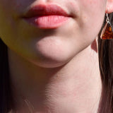 Boucles d'oreilles triangulaires en Ambre véritable et argent 925