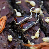 Boucles d'oreilles triangulaires en Ambre véritable et argent 925