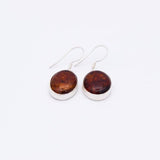 Boucles d'oreilles ovales en Ambre véritable et argent 925