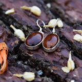 Boucles d'oreilles ovales en Ambre véritable et argent 925