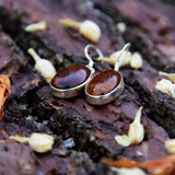 Boucles d'oreilles ovales en Ambre véritable et argent 925