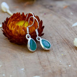 Boucles d'oreilles gouttes en Emeraude et argent
