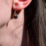 Boucles d'oreilles rondes en Œil de tigre et argent