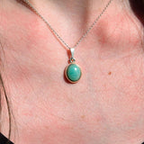 Pendentif ovale en Amazonite