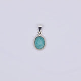Pendentif ovale en Amazonite
