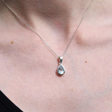 Pendentif Aigue marine goutte simple