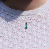 Pendentif Emeraude goutte simple