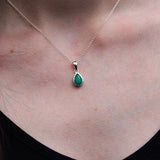Pendentif Emeraude goutte simple
