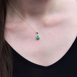 Pendentif Emeraude goutte simple
