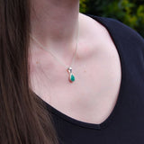 Pendentif Emeraude goutte simple
