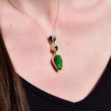 Pendentif Uvarovite et Peridot