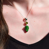 Pendentif Uvarovite et Peridot