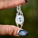 Collier Clair-Obscur - Pierre de Lune inclusions de Tourmaline
