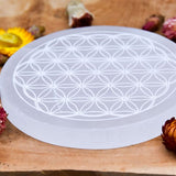 Socle Fleur de Vie en Sélénite