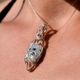 Collier Clair-Obscur - Pierre de Lune inclusions de Tourmaline